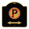 Signmission No Parking W/ Bidirectional Arrow, Black & Gold Aluminum Sign, 18" x 18", BG-1818-23656 A-DES-BG-1818-23656 - alternate 1